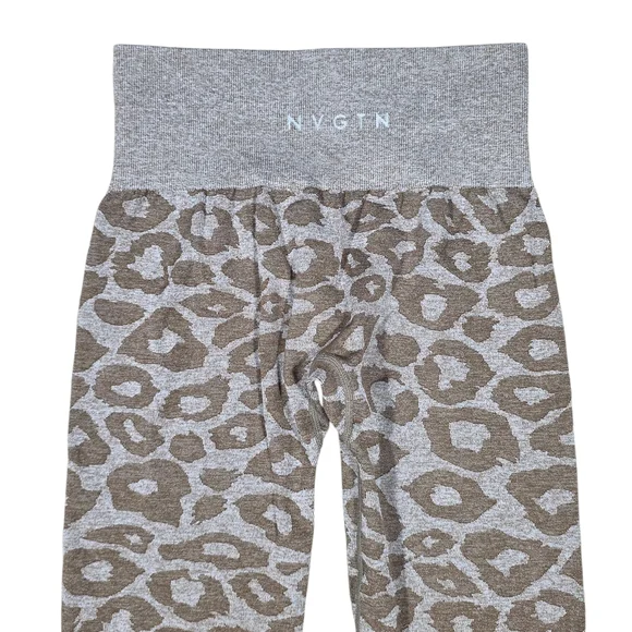 NVGTN Mocha Leopard Seamless Leggings Workout Activewear Gym - Picture 5 of 7